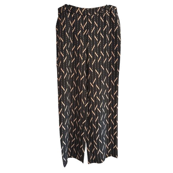 Chicos Wide Leg Brown Black Pants High Waist Comfortable Work Travel Sz 3 (XL) - Picture 2 of 9